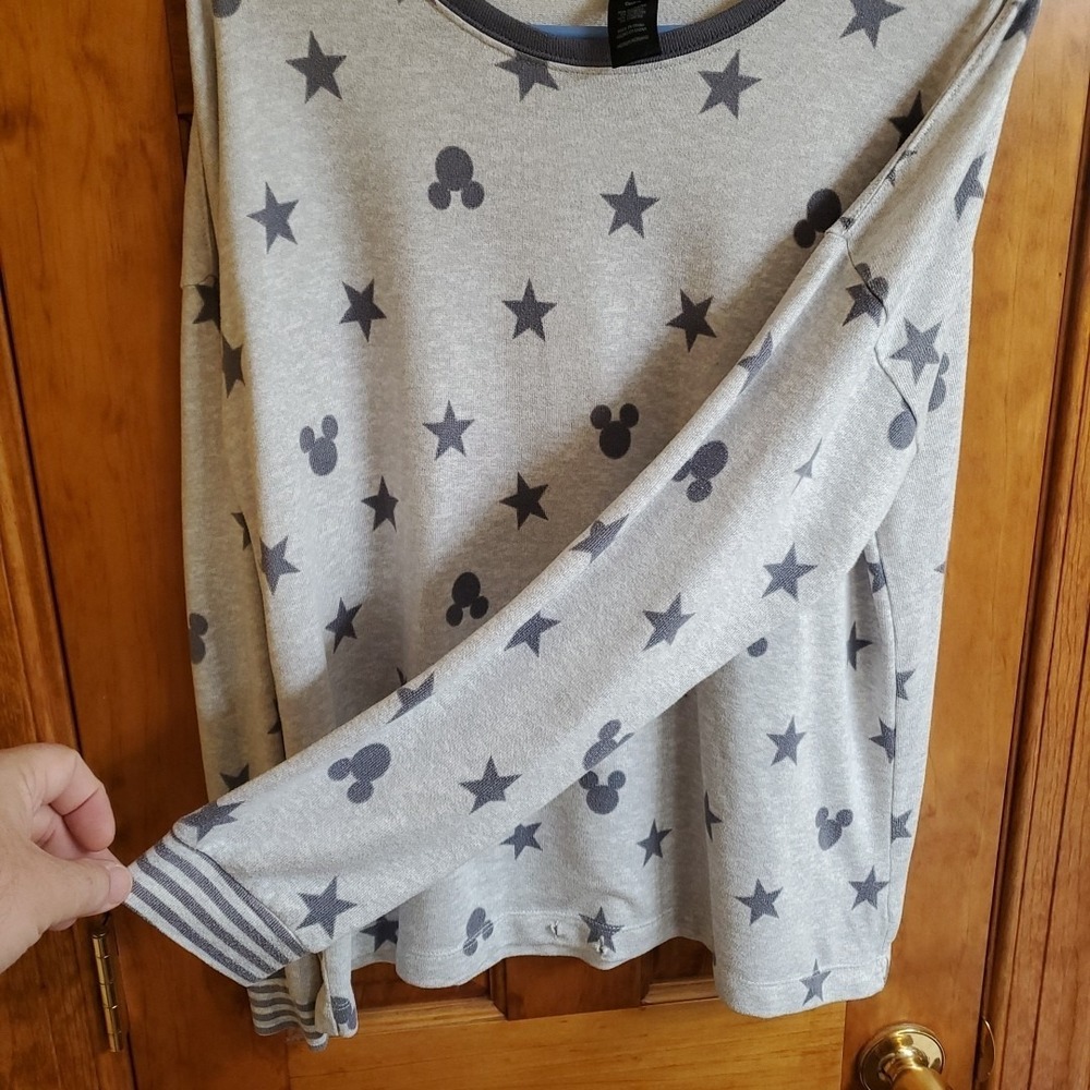 Disney Mickey Mouse Womens Grey 2PC Pajama Set Size M Sleepwear - Picture 6 of 15